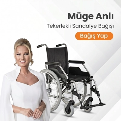 müge anlı tekerlekli sandalye bağışı